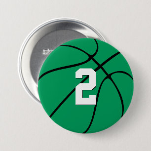 Badge Rond 7,6 Cm Basket Vert Joueur Personnalisé Jersey Numéro Spor