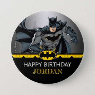 Badge Rond 7,6 Cm Batman   Chalkboard Joyeux anniversaire