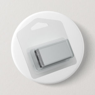 Badge Rond 7,6 Cm Batterie 9V en blister