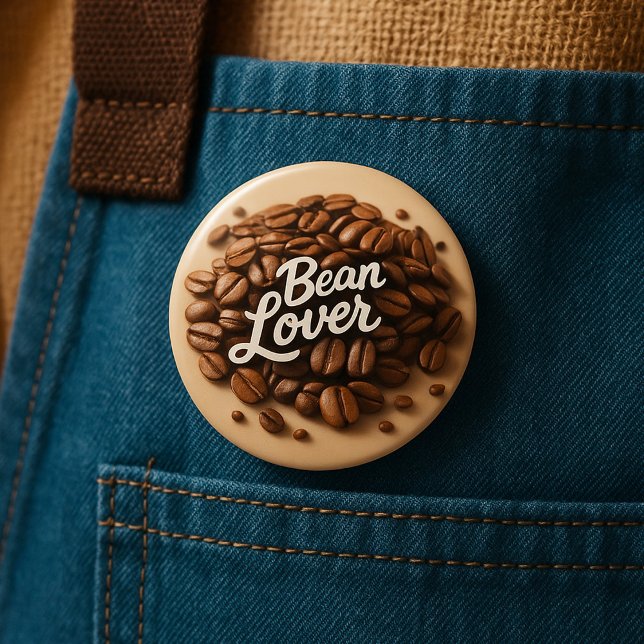 Badge Rond 7,6 Cm Bean Lover Coffee Beans (Créateur téléchargé)