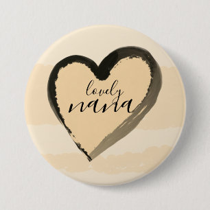 BADGE ROND 7,6 CM BEAU NANA GOLDEN COEUR ABSTRAIT