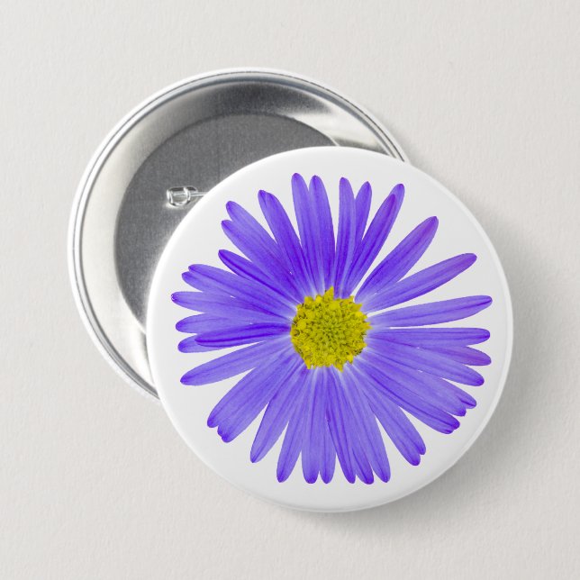 Badge Rond 7,6 Cm Beaucoup assez pourpres fleur sauvage Petaled (Devant & derrière)