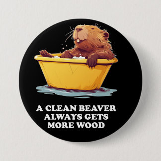 Badge Rond 7,6 Cm Beaver Lover