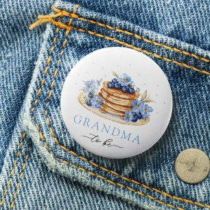 Badge Rond 7,6 Cm Bébé Blueberry Brunch Grand-mère à être