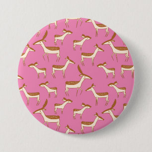 Badge Rond 7,6 Cm Bébé cerf et famille en rose