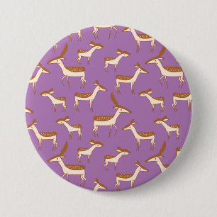 Badge Rond 7,6 Cm Bébé, cerf et famille sur le violet de la lavande