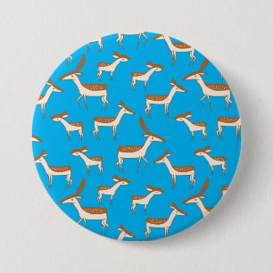 Badge Rond 7,6 Cm Bébé cerf et famille sur Sky Blue