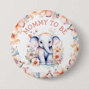 Badge Rond 7,6 Cm Bébé mignon Eléphant Fille Baby shower Maman être