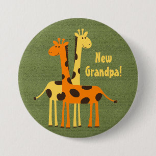 Badge Rond 7,6 Cm Bébé nouveau grand-père grand-père girafe