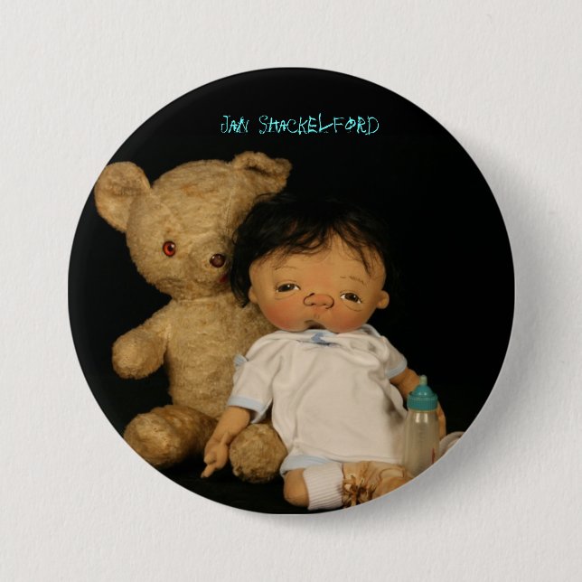 Badge Rond 7,6 Cm Bébé Santiago de bouton de janv. Shackelford (Devant)