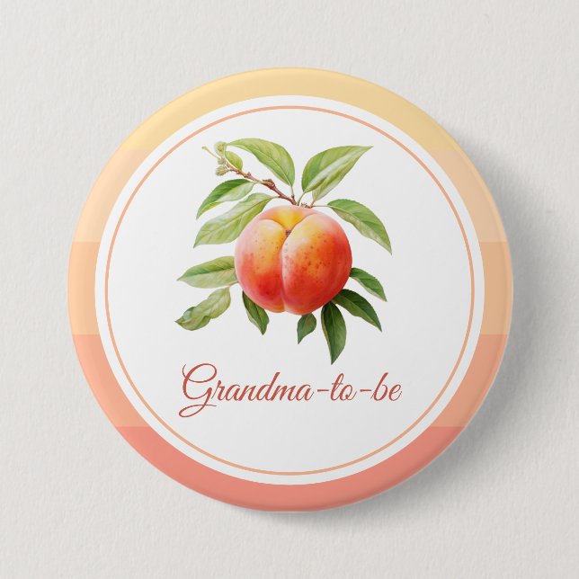 Badge Rond 7,6 Cm Bébé Shower Fuzz pêche (Devant)