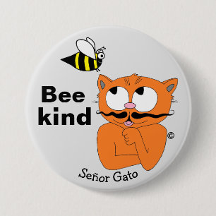 Badge Rond 7,6 Cm Bee Kind (sois gentil) Inspirant Humoristique Cale