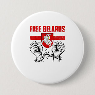 Badge Rond 7,6 Cm BELARUS Pogonya Biélorussie Drapeau Blanc Rouge Wh
