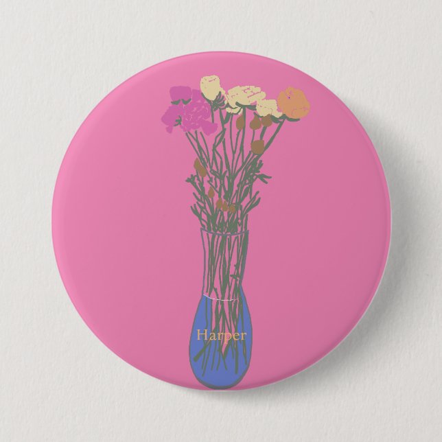 Badge Rond 7,6 Cm Belle floraison Illustration Fleur originale (Devant)