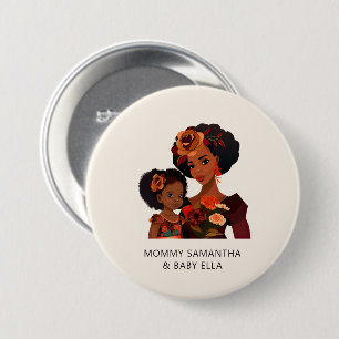 Badge Rond 7,6 Cm Belle maman et fille noire (20)