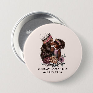 Badge Rond 7,6 Cm Belle mère et fille noire (3)