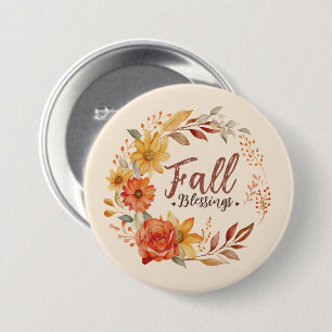 Badge Rond 7,6 Cm Bénédictions d'automne florales