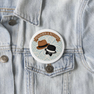 Badge Rond 7,6 Cm Benjamin et boutons chapeaux pour hommes vintage