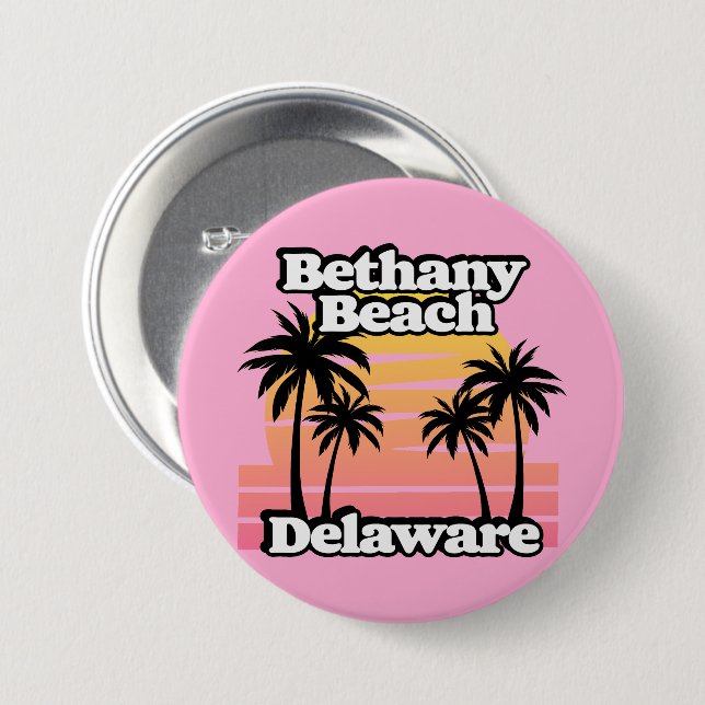 Badge Rond 7,6 Cm Bethany Beach Delaware (Devant & derrière)