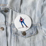 Badge Rond 7,6 Cm Biathlon Skier Sports d'hiver Athlète en action<br><div class="desc">Pin sur un esprit de sports d'hiver avec ce bouton qui met en vedette un skieur de biathlon audacieux en action. Parfait pour les vestes, les sacs à dos ou les cadeaux d’évènements, c’est un moyen amusant pour les amateurs de ski et les fans olympiques de montrer leur passion où...</div>