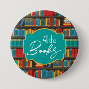 Badge Rond 7,6 Cm Bibliothèque d'amour de lecture