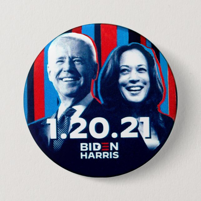 Badge Rond 7,6 Cm Biden Harris 1.20.21. (Devant)