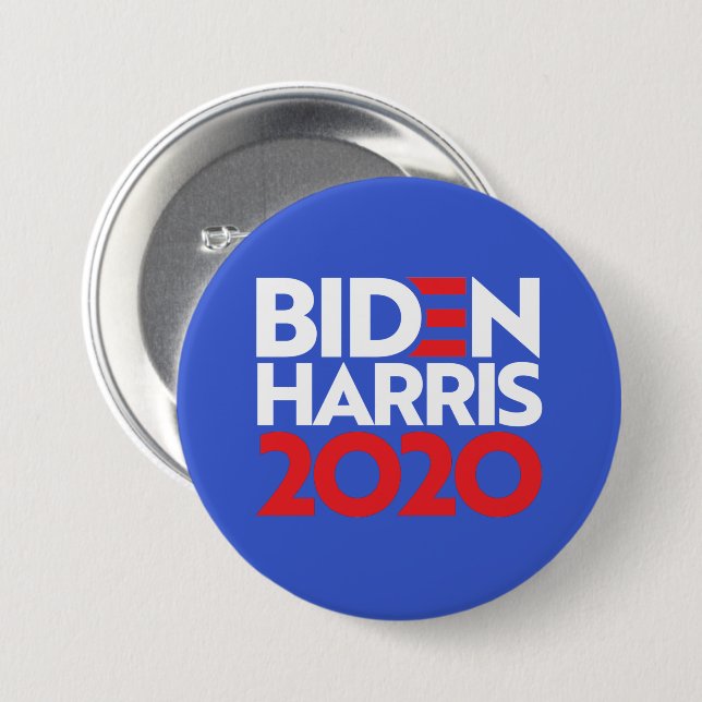 BADGE ROND 7,6 CM BIDEN HARRIS 2020 (Devant & derrière)