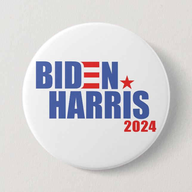 Badge Rond 7,6 Cm Biden / Harris 2024 (Devant)