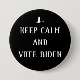 Badge Rond 7,6 Cm Biden Harris "Keep Calm and Vote Biden" 2020 bleu
