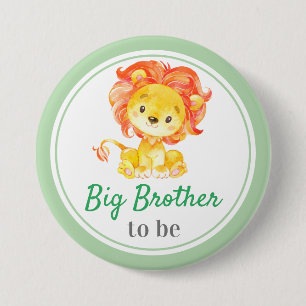 Badge Rond 7,6 Cm Big Brother to be Jungle Safari Baby Boy Shower