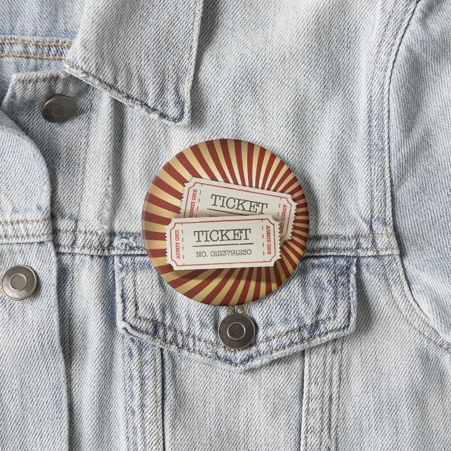 Badge Rond 7,6 Cm Billet à l'ancienne Thème de Carnaval (Créateur téléchargé)