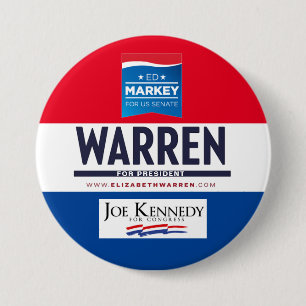 Badge Rond 7,6 Cm Billet d'élection du Massachusetts 2020