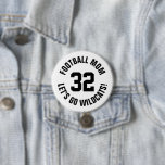 Badge Rond 7,6 Cm Black and White Football Maman Jersey Numéro<br><div class="desc">Saluez votre équipe sportive préférée, votre footballeur ou montrez votre fierté scolaire avec un bouton d'esprit personnalisé! Ajoutez votre nom d'école ou personnalisez-le avec le nom d'un joueur et son numéro de maillot. Parfait pour le football, le basket, le baseball et les jeux de football ! Créez des broches personnalisées...</div>