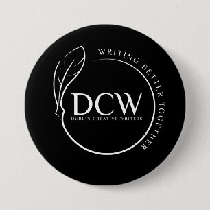 Badge Rond 7,6 Cm Black Logo Button