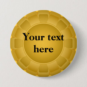 Badge Rond 7,6 Cm Blanc jaune de ruban à customiser