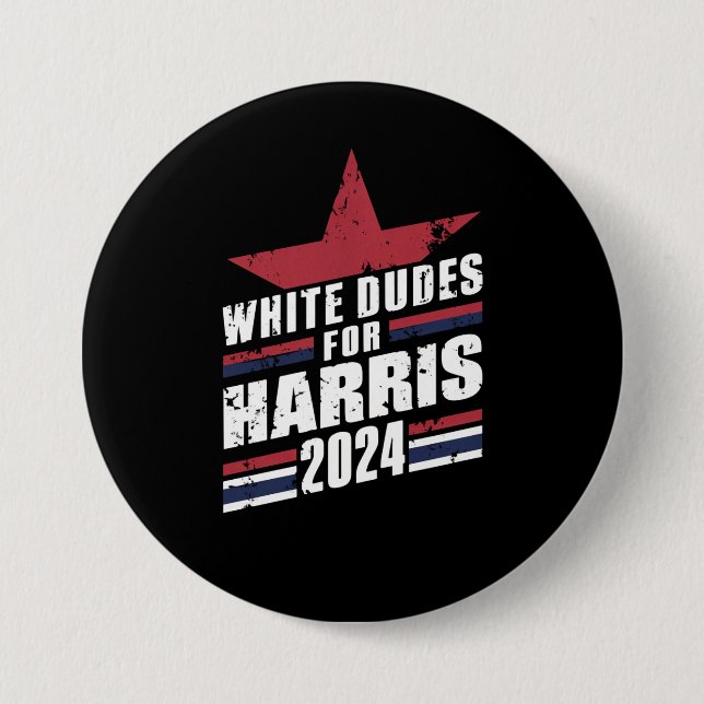 Badge Rond 7,6 Cm Blancs pour Kamala Harris 2024 (Devant)