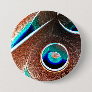 Badge Rond 7,6 Cm Bleu cuivre
