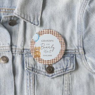 Badge Rond 7,6 Cm Blue Grand-père peut attendre prématurément Baby s