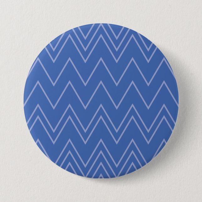 Badge Rond 7,6 Cm Blue, moderne, simple, cool, trendy zigzag (Devant)