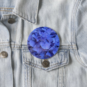 Badge Rond 7,6 Cm Blue periwinkel élégantes hydrangées florales