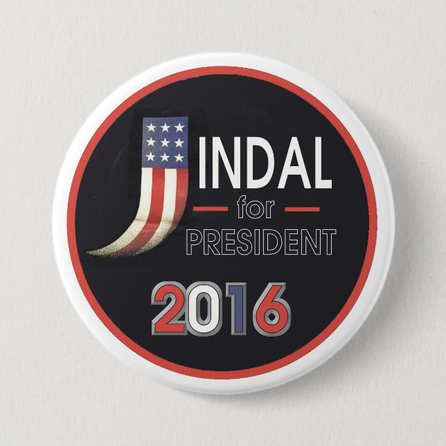 Badge Rond 7,6 Cm Bobby Jindal pour le président 2016 (Devant)