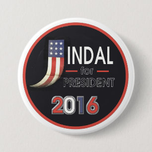 Badge Rond 7,6 Cm Bobby Jindal pour le président 2016