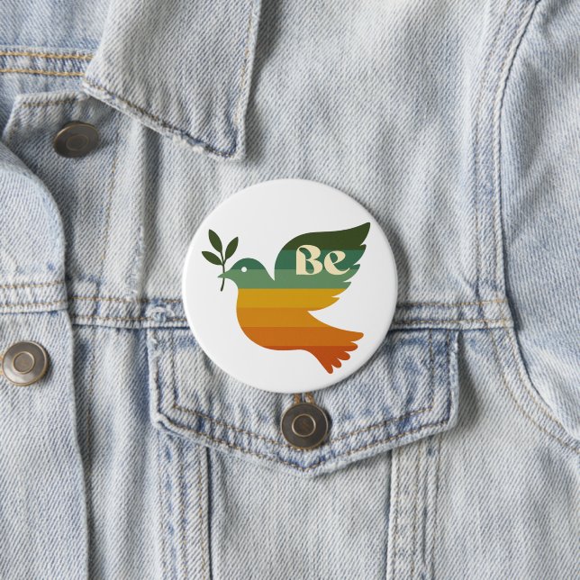 Badge Rond 7,6 Cm Boho Be Peace Retro Holiday Button (En situation)