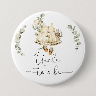 Badge Rond 7,6 Cm Boho nursery eucalyptus fille douche Oncle à être