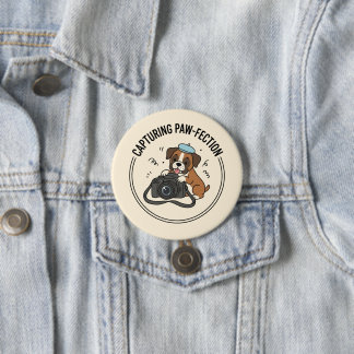 Badge Rond 7,6 Cm Boîteux Boxer Mignon Prenant des Photos Accessoire