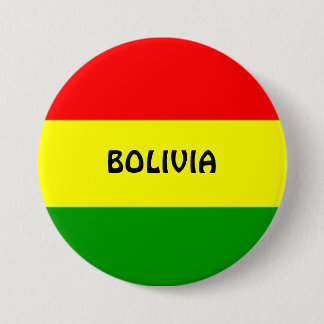 Badge Rond 7,6 Cm BOLIVIE : Drapeau de la Bolivie