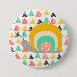 Badge Rond 7,6 Cm Bon escargot sur les triangles