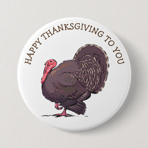 BADGE ROND 7,6 CM BON THANKSGIVING À VOUS BOUTON