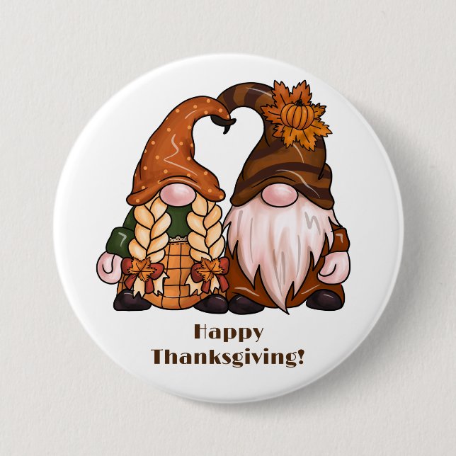 Badge Rond 7,6 Cm Bon thanksgiving des nomes scandinaves (Devant)
