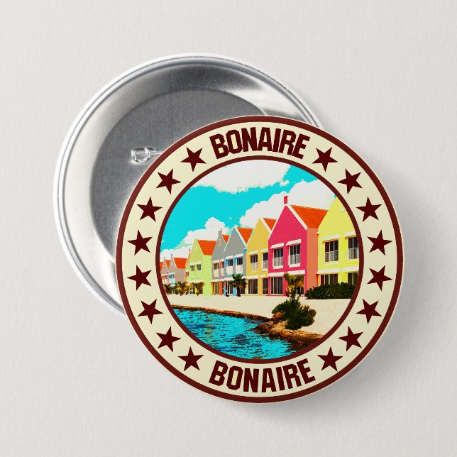 Badge Rond 7,6 Cm Bonaire (Devant & derrière)
